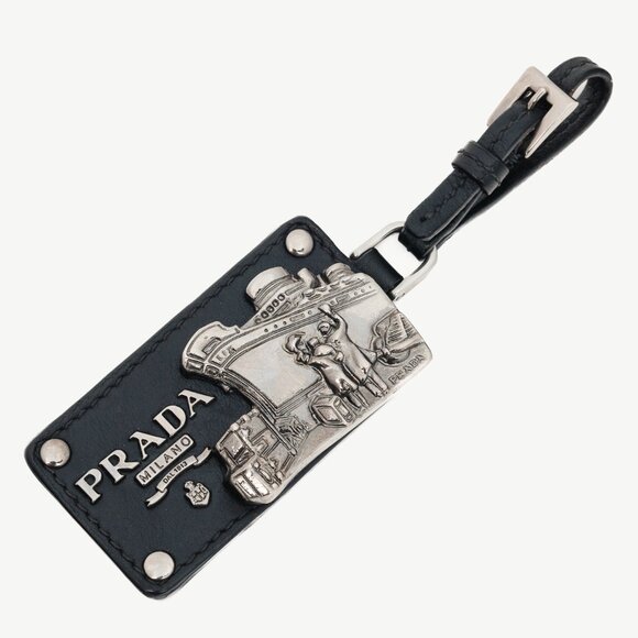 Prada Black Leather SHW Ship-Motif Bag Charm - Picture 1 of 4